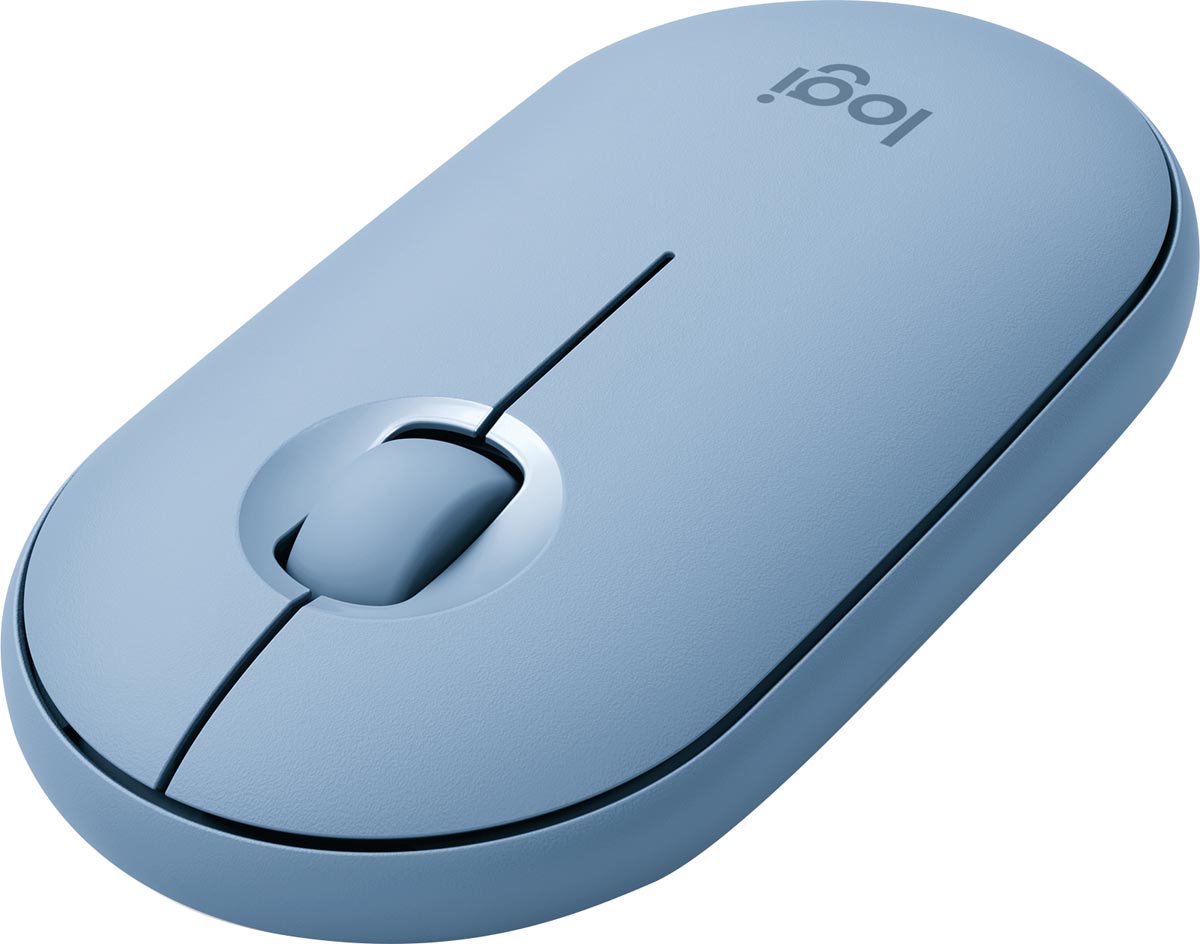 Logitech Logitech M350 PEBBLE Wireless Maus Blau-Grau