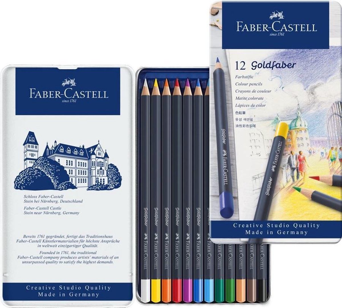 5 x Faber Castell Farbstift Goldfaber permanent sortiert VE=12 Stück E
