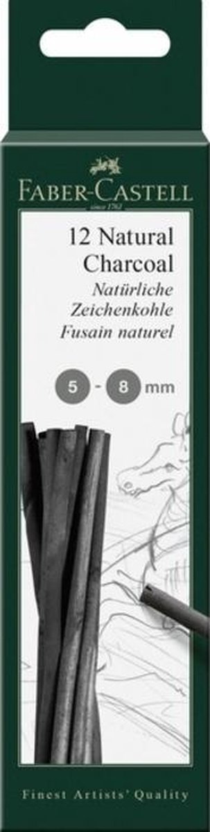 5 x Faber Castell Zeichenkohle Pitt monochrom natürlich ca. 5-8 mm