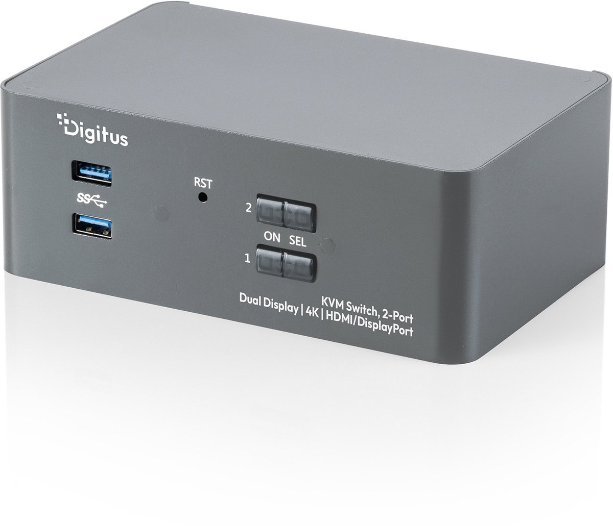 Assmann DIGITUS KVM-Switch, 2-Port, Dual-Display, 4K, HDMI/DisplayPort