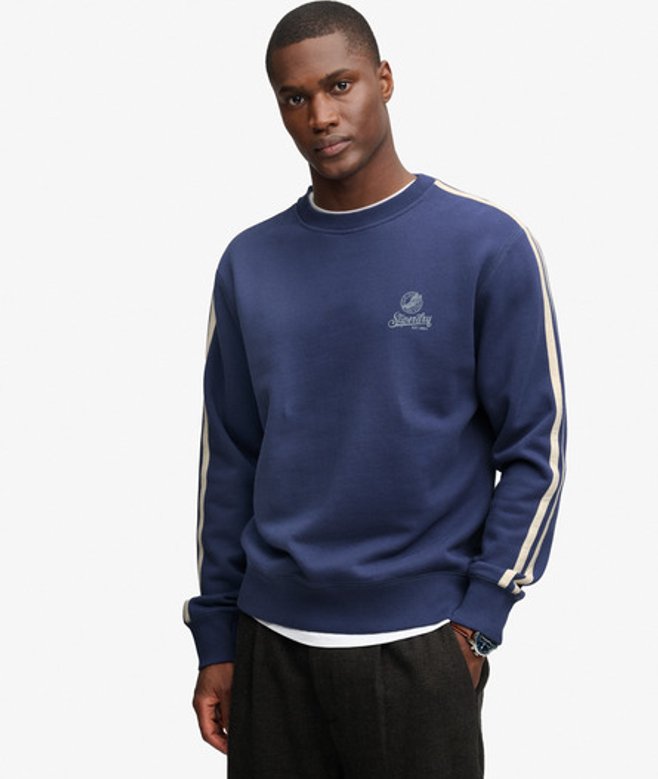 Superdry Herren Athletic Club Sweatshirt mit Lockerer Passform Dark Blue - Größe: L
