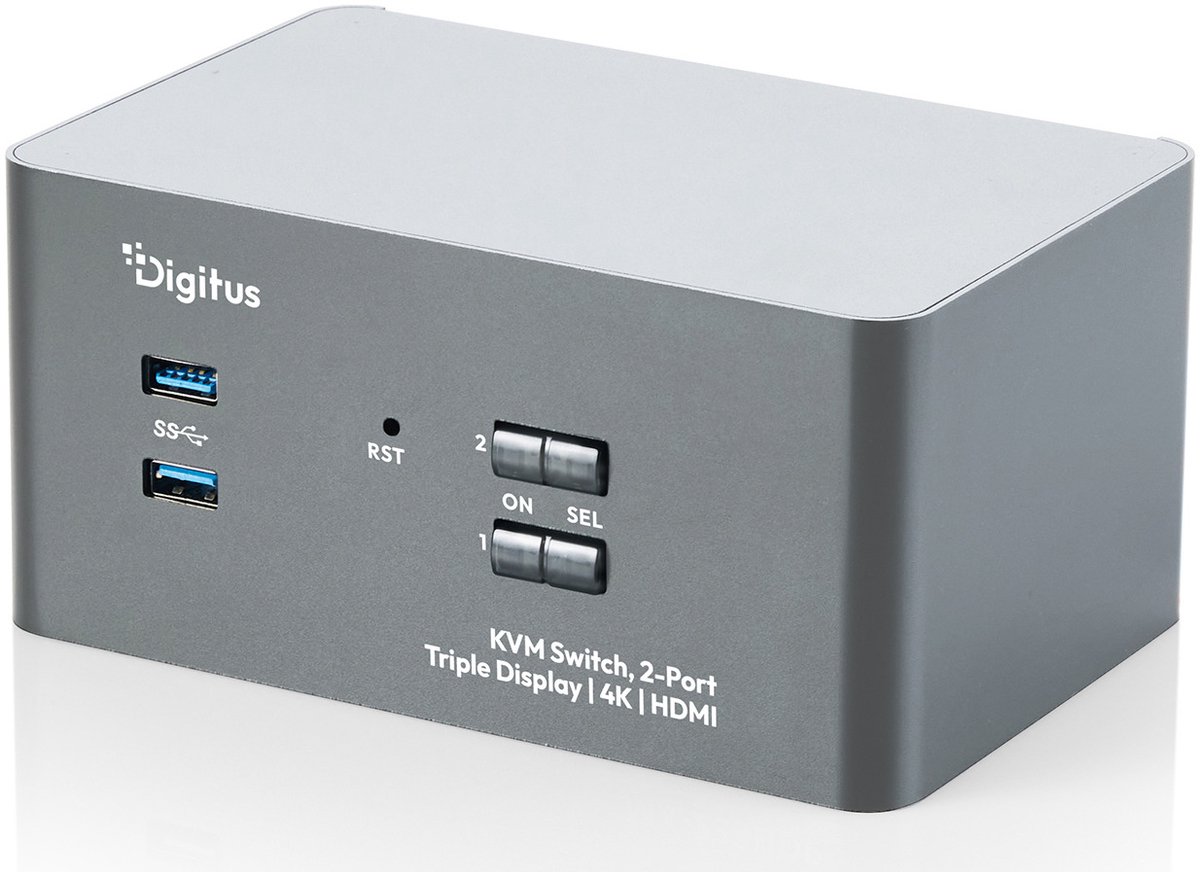 Assmann DIGITUS KVM-Switch, 2-Port, Triple-Display, 4K, HDMI
