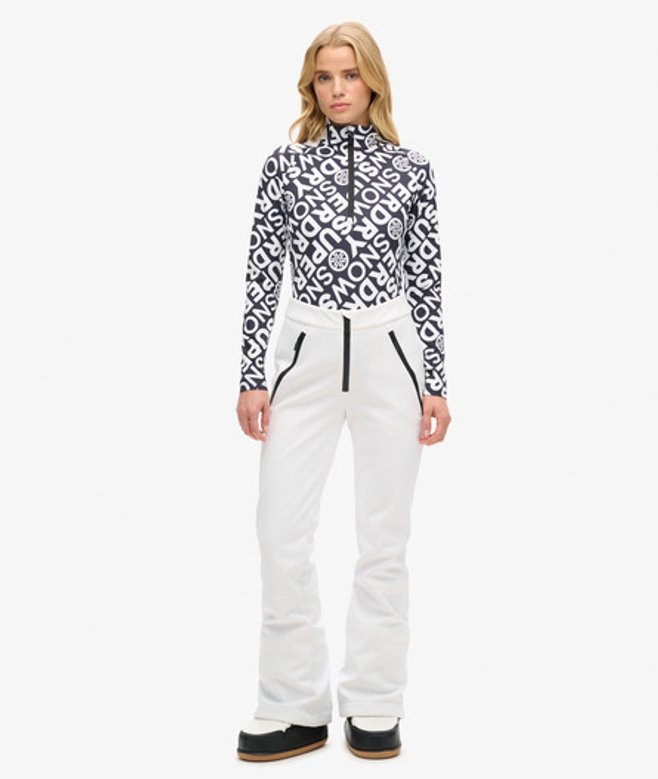 Superdry Damen Schmal Geschnittene Softshell-skihose Weiß - Größe: 36