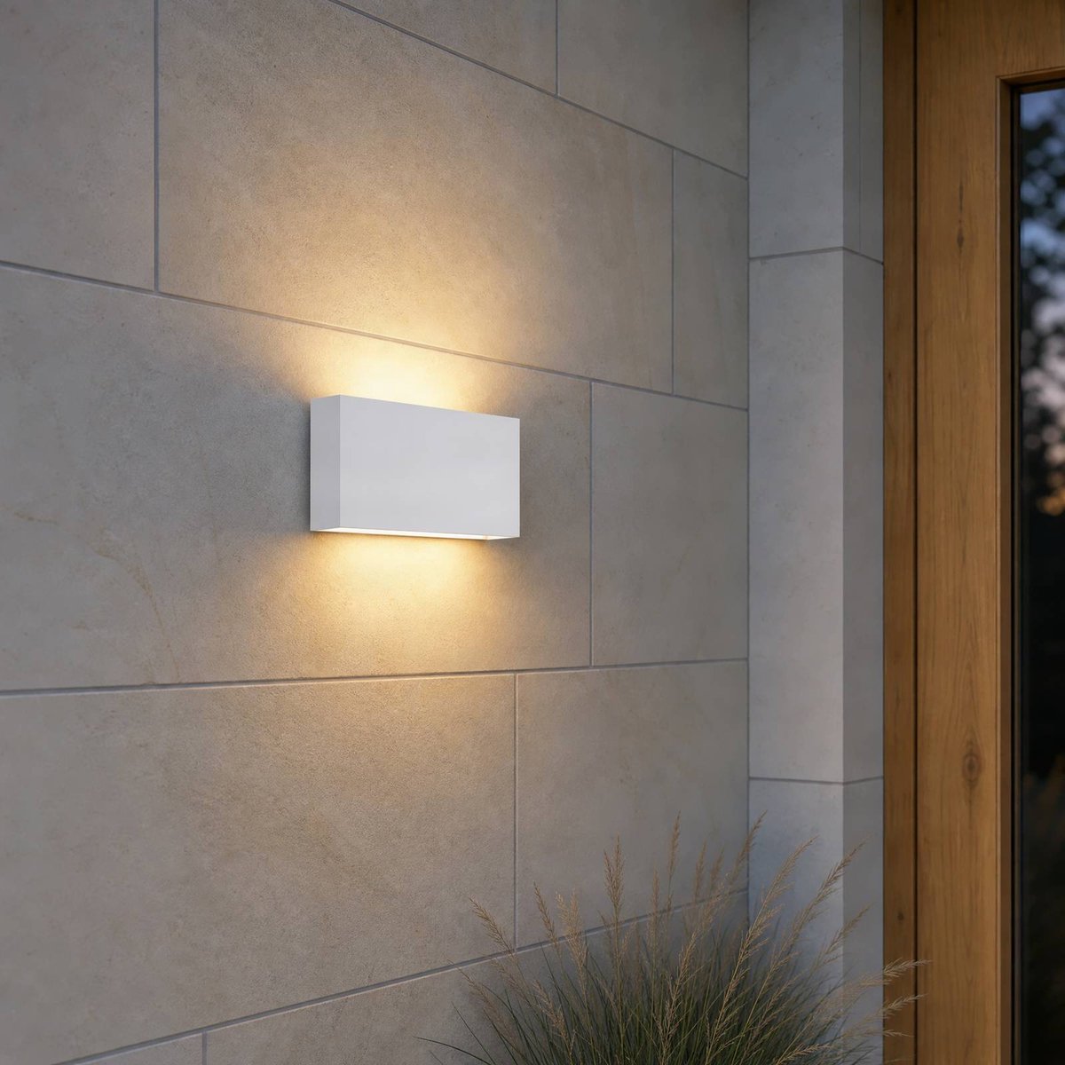 Jarte LED-Außenwandleuchte, 20 cm, weiß, IP65 - Lucande Lindby - Modern - Kunststoff - Eckig