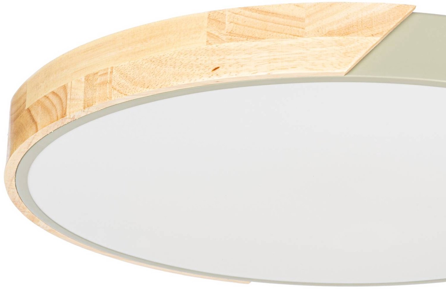 Lynorri LED-Deckenleuchte, Ø 51 cm, grün, Holzdekor - Prios - Wohnzimmer - Modern - Kunststoff - Rund