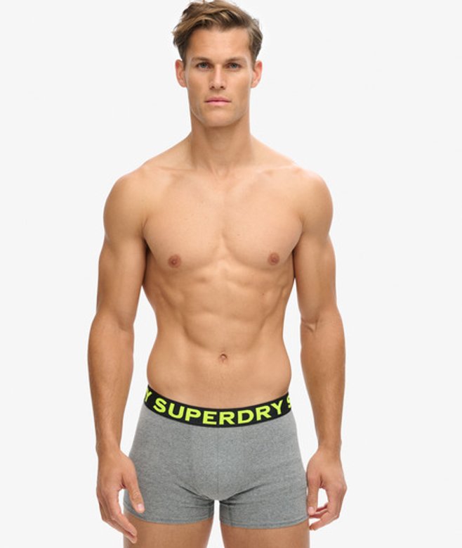 Superdry Herren Boxershorts aus Bio-baumwolle im 3er-Pack Grau - Größe: M