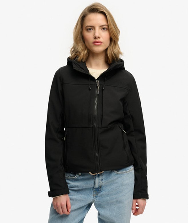 Superdry Damen Klassische Trekker Jacke mit Kapuze Black - Größe: 46