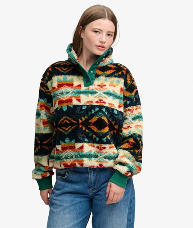 Superdry Damen Superweicher Bedruckter Teddy-fleece Bunt - Größe: 46
