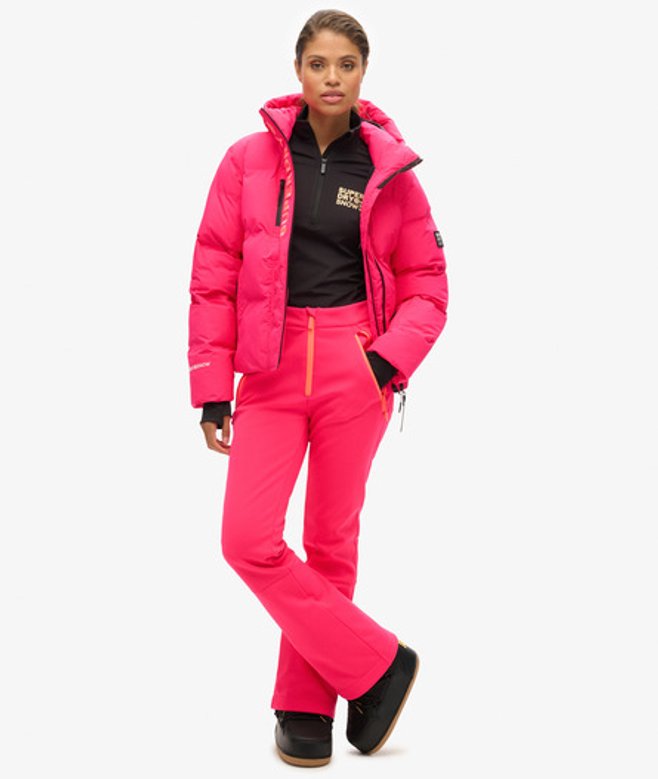 Superdry Damen Schmal Geschnittene Softshell-skihose Pink - Größe: 36