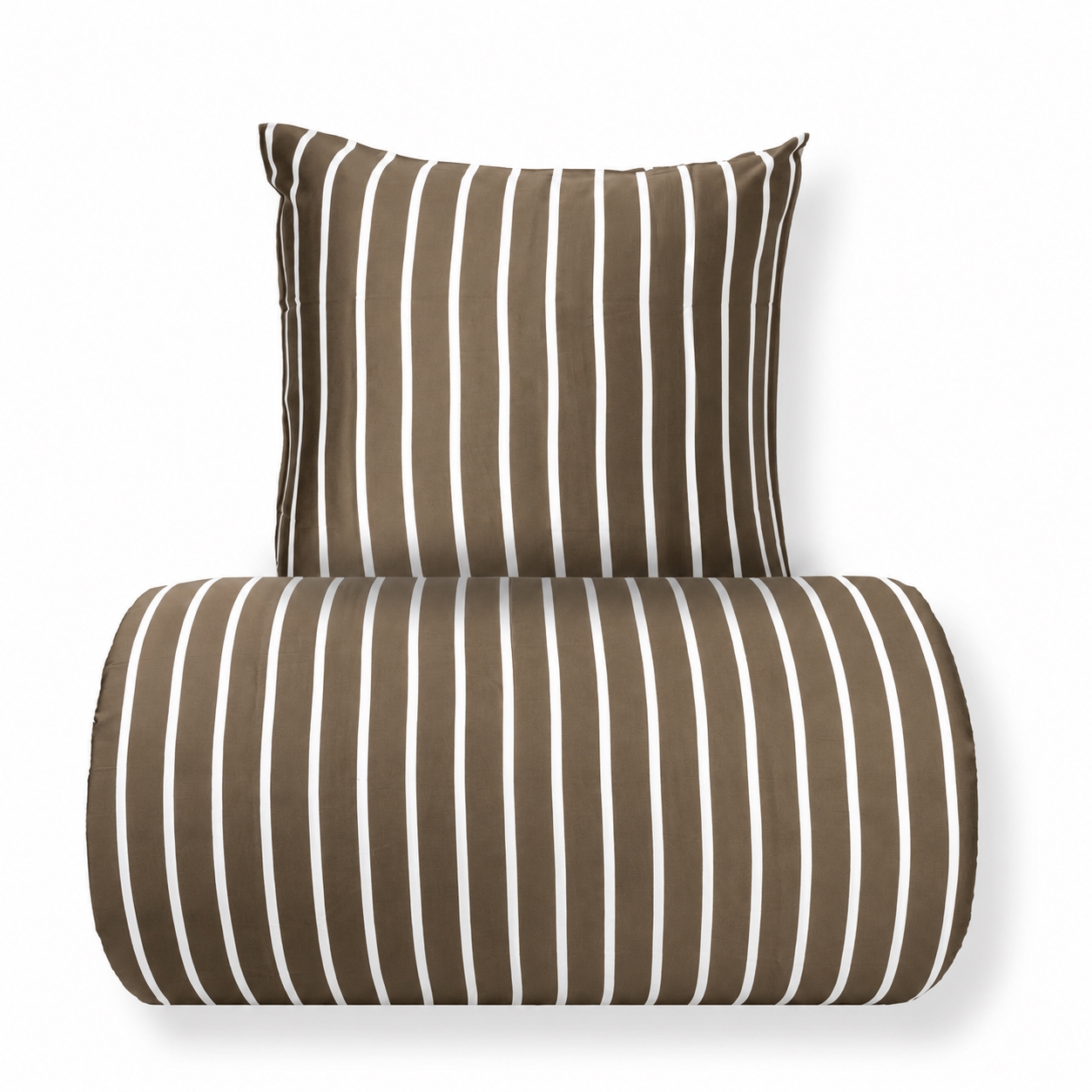 Bambus-Doppelbettwäsche 200x200 cm - 100% Bambus - beige gestreift