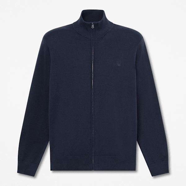 Timberland - Maglione in Cotone a Zip Intera Oyster River da Uomo in blu scuro, Uomo, blu, Taglia: XL