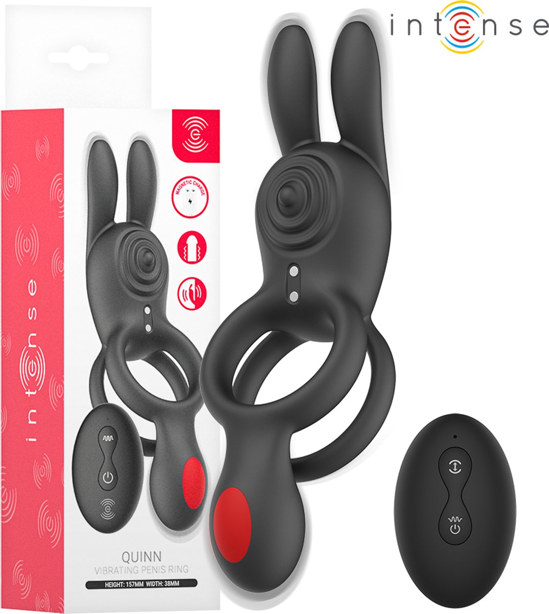 Intense Quinn Anillo Vibrador Doble Con Control Remoto