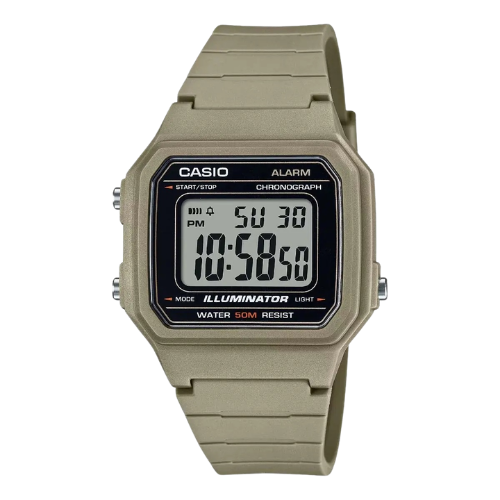 Casio W-217H-5AVDF Illuminator Digital Watch - Khaki Green