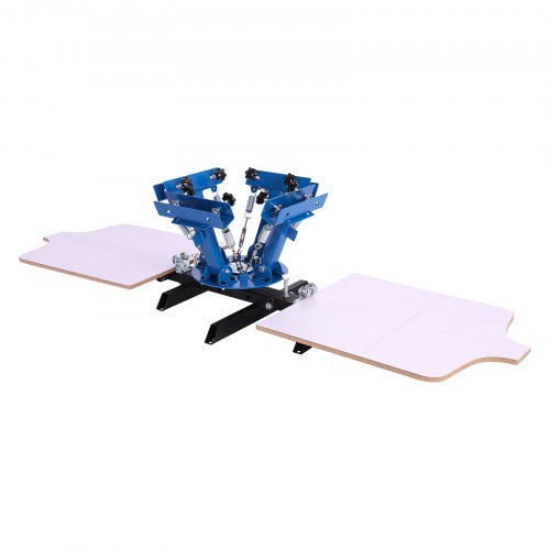 VEVOR Screen Printing Machine 4 Color 2 Station Silk Screen Printing Press, 540 x 450 mm, 360° Rotatable, Accurate Positioning, Powder-Coated Carbon Steel, for T-shirt DIY, Home and Commercial