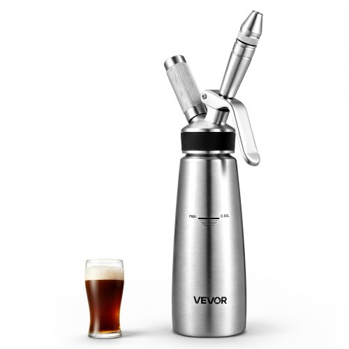 VEVOR Nitro Cold Brew Coffee Maker 0.5L Nitrogen Dispenser System, Home Brew Coffee Keg, Portable Nitrogen Infuser with Dispenser and Pressure Relieving Valve, Gift for Coffee Lovers