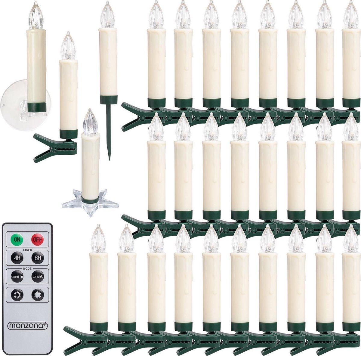 Lampki Choinkowe 30x LED Pilot 52cz Bezprzewodowe Białe