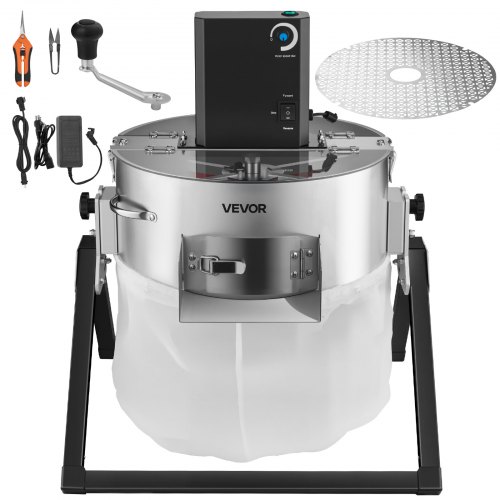 VEVOR Electric Bud Leaf Trimmer, 2-in-1 Manual & Electric, 370 mm Bud Trimmer with Sharp Stainless Steel Blades, Bracket Type Wet Dry Hydroponic Cutting Machine with Dry Grate, for Plant Buds Flowers