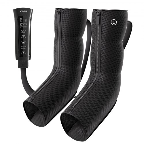 VEVOR Leg Compression Massager 3 Heat Settings Air Compression Leg Massager, For Daily Relaxation, 6 Modes, 3 Massage Intensities, and 3 Calf Vibration Settings, with Storage Bag, and Power Adapter