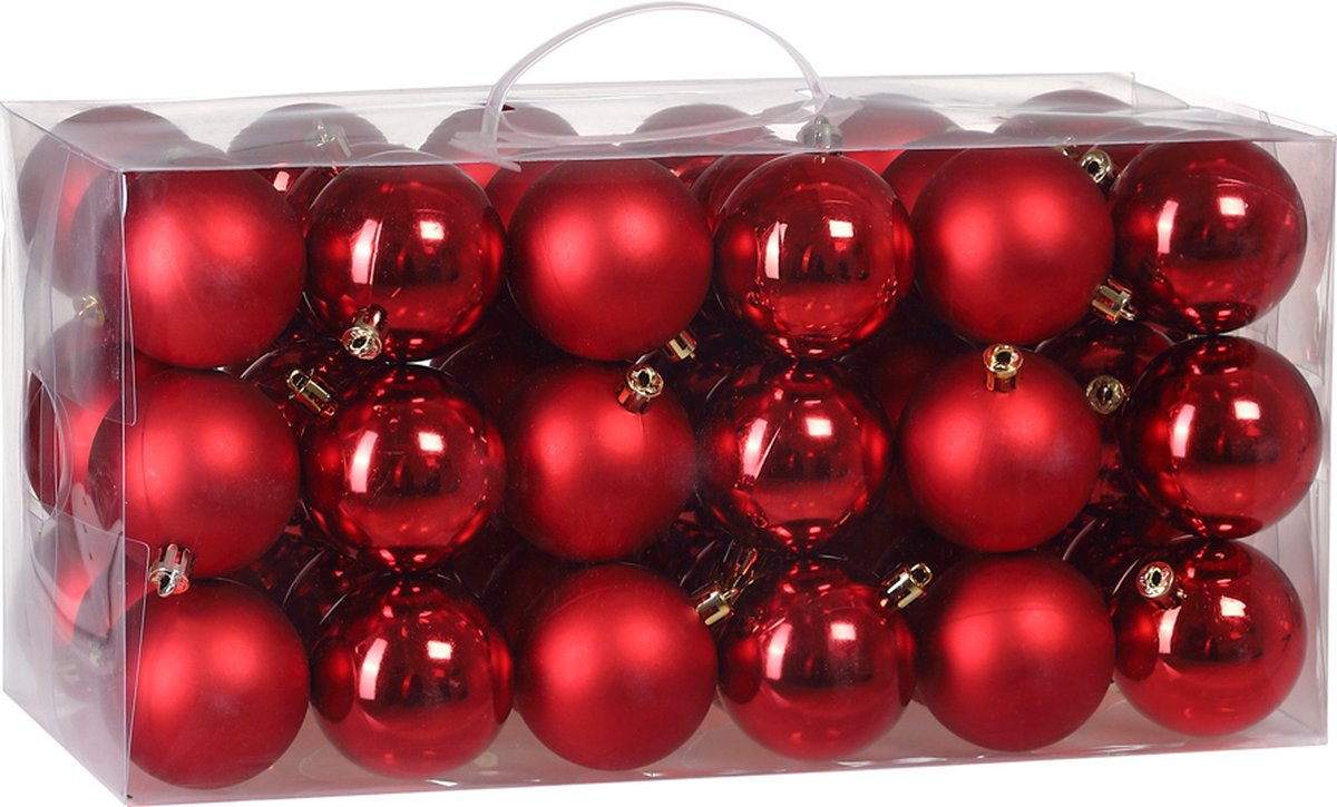 Bombki choinkowe Czerwone 54 szt