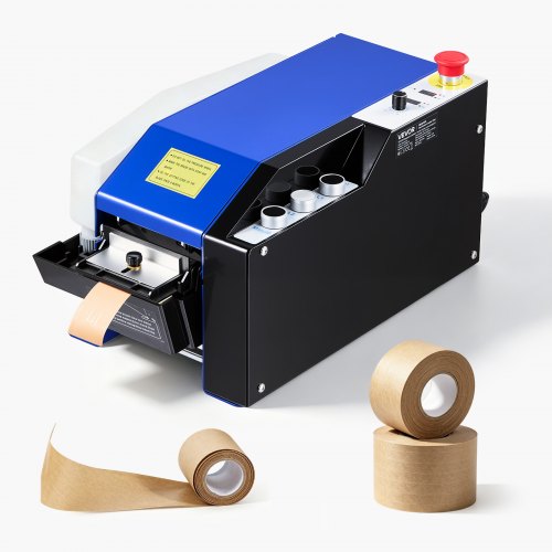 VEVOR Water-Activated Tape Dispenser, Automatic Kraft Gummed Tape Dispenser, 100–995mm Adjustable Length, 40–100mm Tape Width, 220V Electric Water-Activated Tape Cutter for Carton Sealing, Box Packing