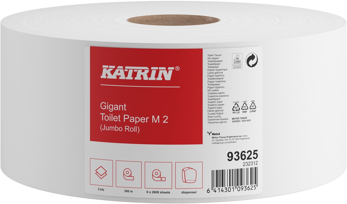 Katrin Toilettenpapier Gigant M2 93625 weiß 6 Stück