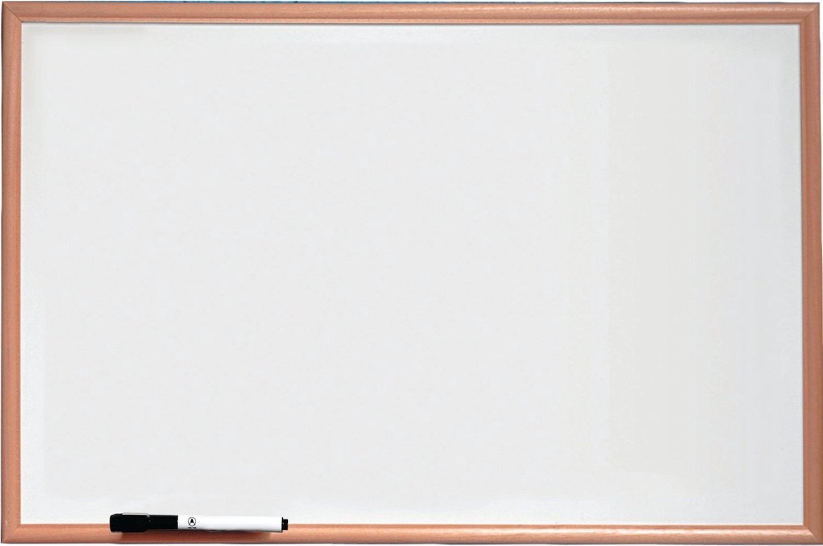 Nobo Weißwandtafel Basic Melamin Kieferrahmen 900x600mm weiß