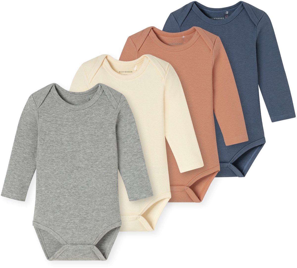 Babybodies Doppelripp langarm 5er-Pack mehrfarbig - Baby 74/86