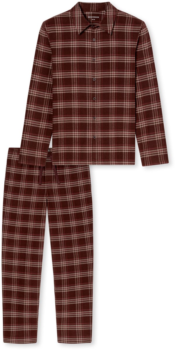 Pyjama lang Flanell praline kariert - Selected Premium Warming 54
