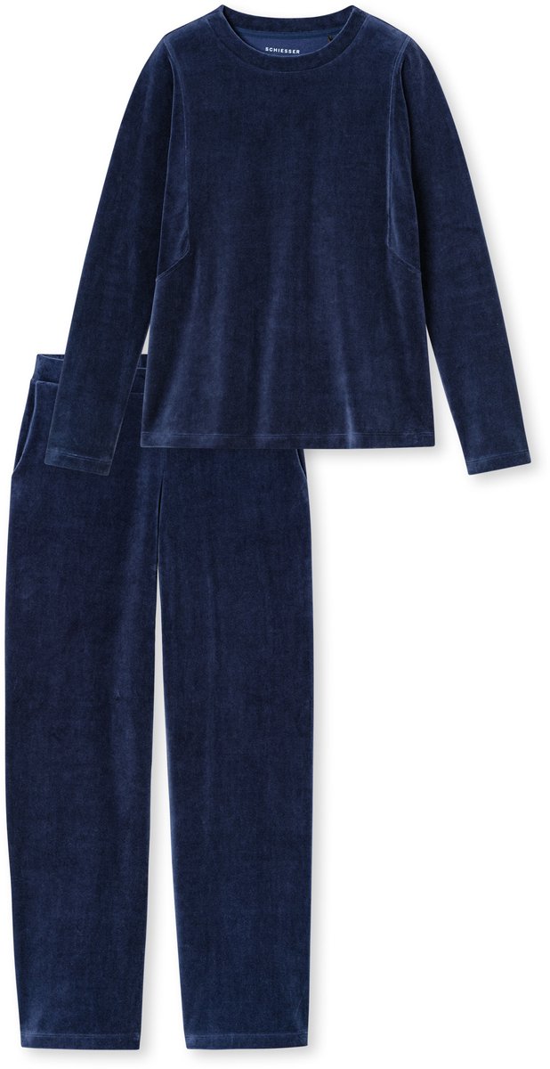 Lounge Set lang Velour deep sea blue - Casual Velour 48