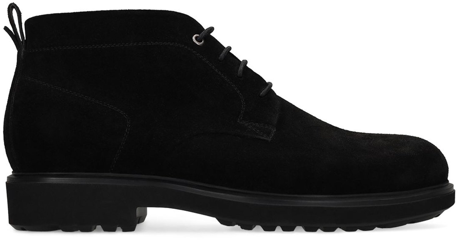 Schwarze Schnürschuhe aus Veloursleder