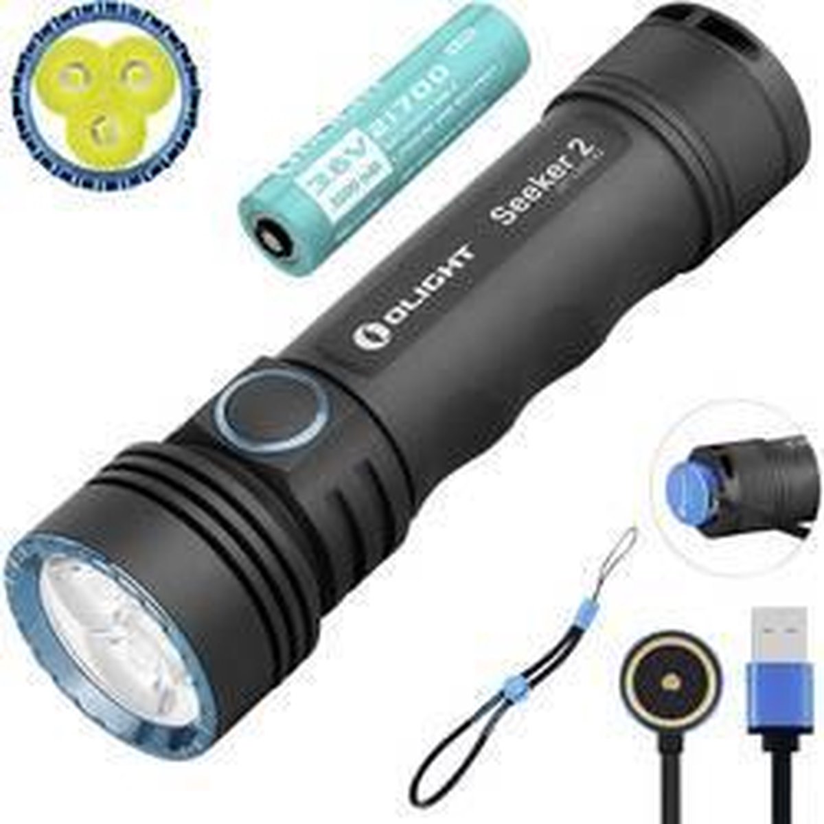 Olight Seeker 2 Schwarz Starke Taschenlampe