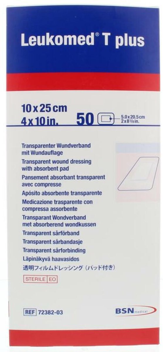 Leukomed transparent plus sterile Pflaster 10x25 cm