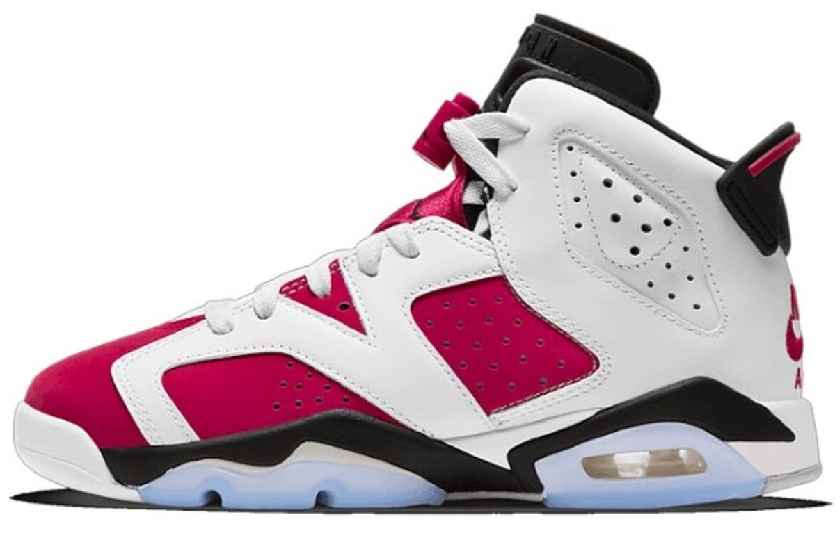 Air Jordan 6 Retro GS Carmine 2021 Kinder-Sneaker Weiß Schwarz 384665-106 40 white