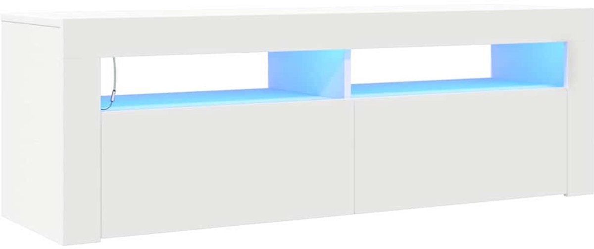 vidaXL TV-Schrank mit LED-Leuchten Weiß 120x35x40 cm anti-blitz weiße