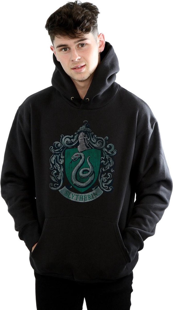 Harry Potter Herren Slytherin Baumwoll-Hoodie L schwarz