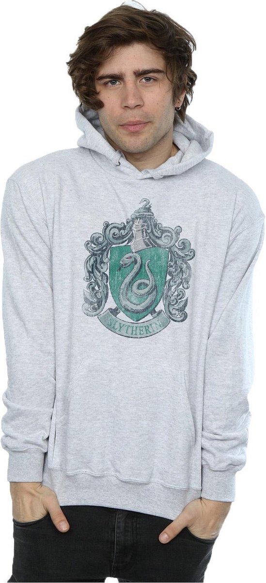 Harry Potter Herren Slytherin Baumwoll-Hoodie L grau