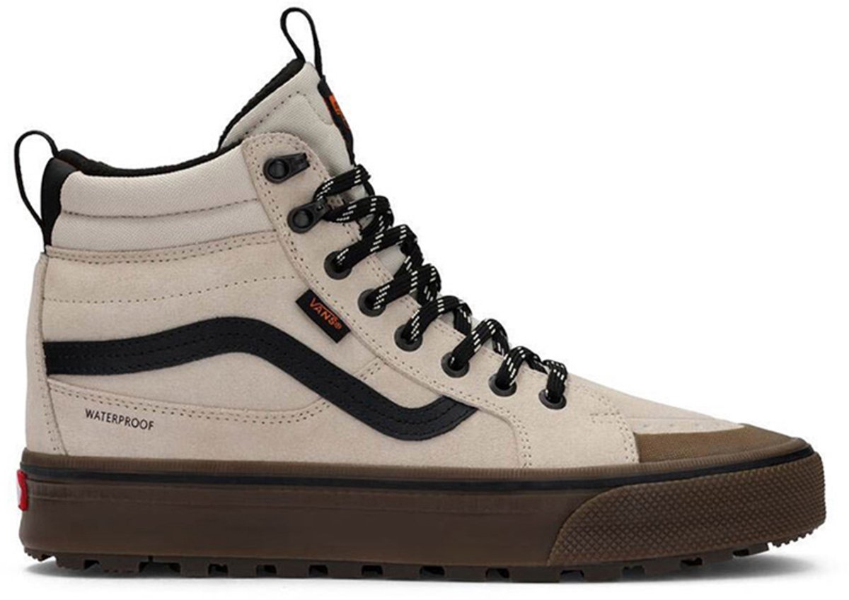 Vans SK8-Hi Haferflockenbeige Schwarz Unisex Sneaker Weiß VN000DAQZO2 42.5 white