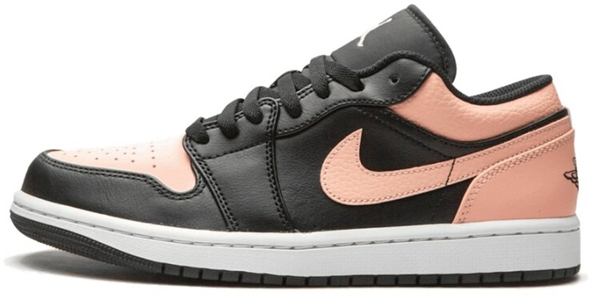 Air Jordan 1 Low Crimson Tint Unisex-Sneakers Rosa Schwarz Hyper-Pink 553558-034 46 black