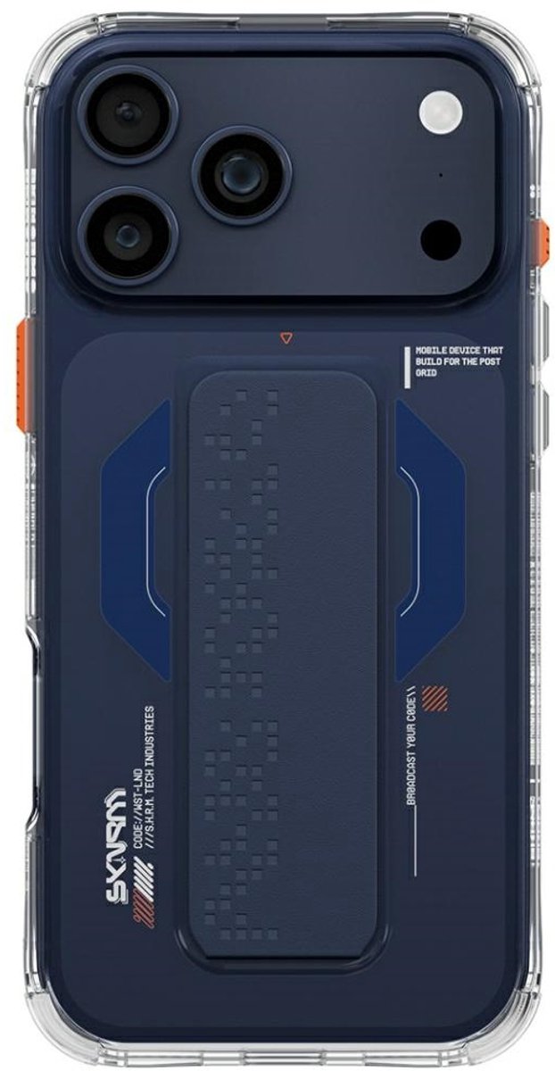 Etui Skinarma Haxa do iPhone 17 Pro Max  Magnetic Charging + Grip Stand niebieski