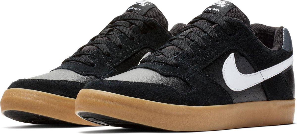Nike Delta Force Vulc SB Schwarz Gummi Unisex Sneaker Weiß-Gummi-Hellbraun 942237-005 44.5 black
