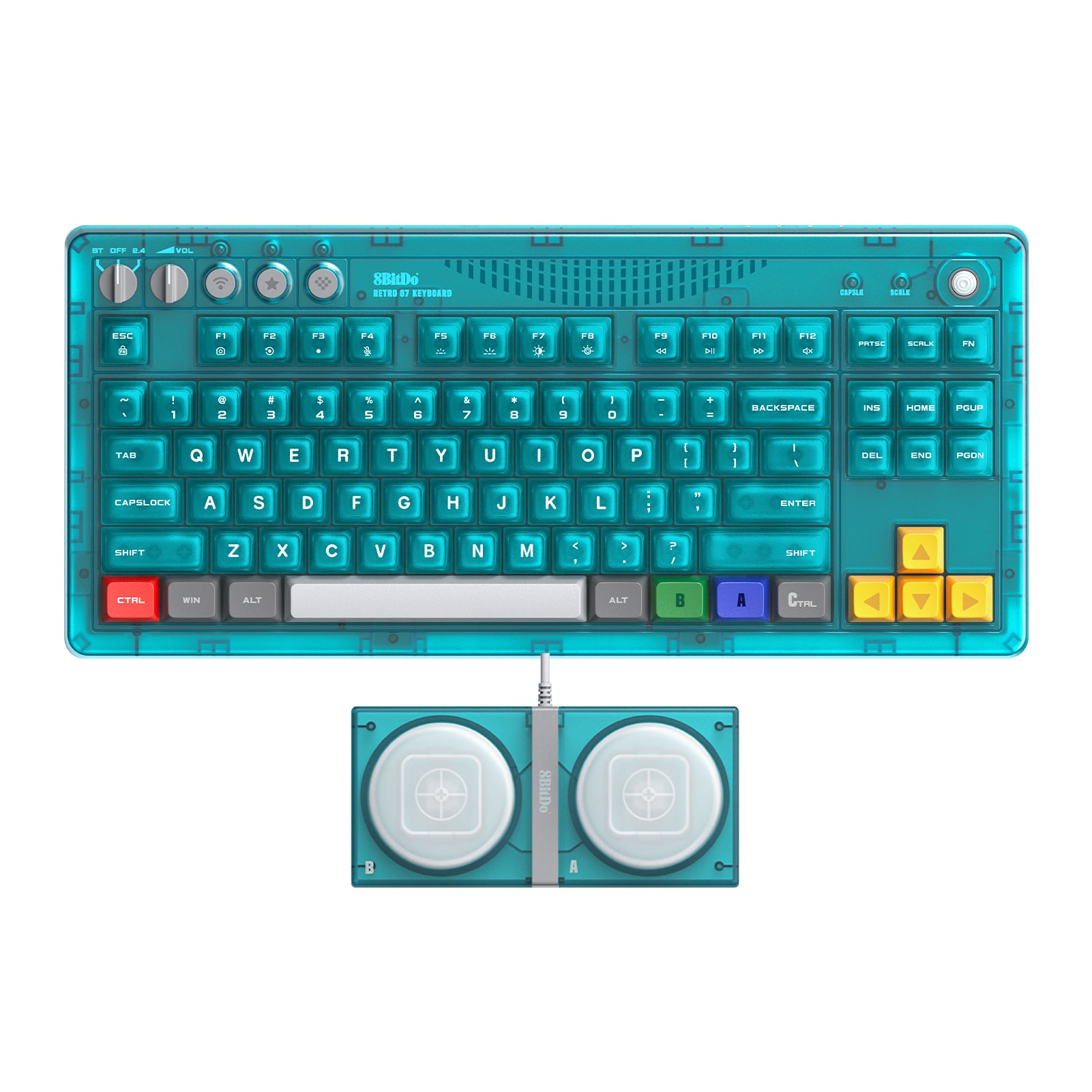 8Bitdo - Mechanical Keyboard - Clear Blue