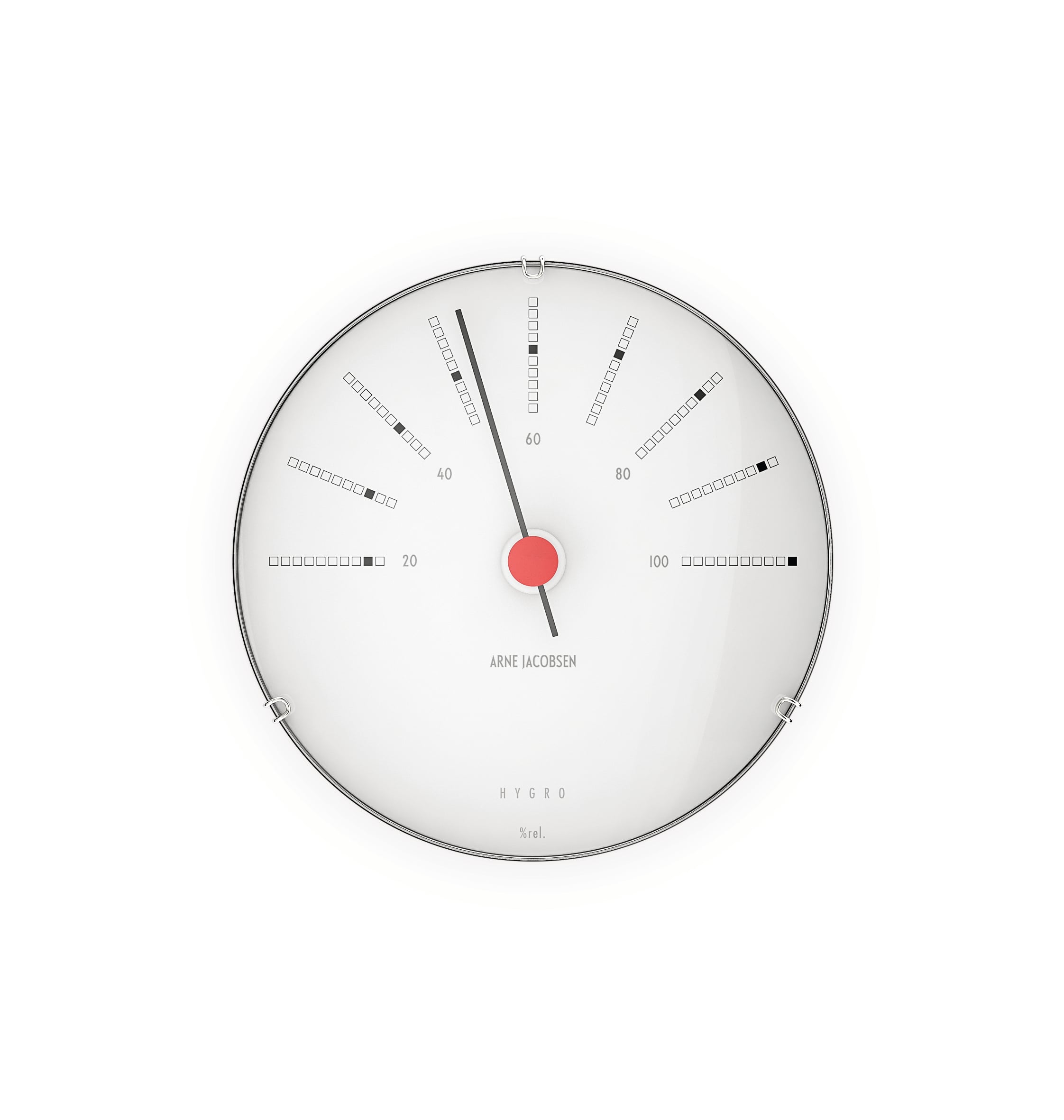 Arne Jacobsen - Bankers Hygrometer - Weiss/Schwarz/Rot - Ø12 cm