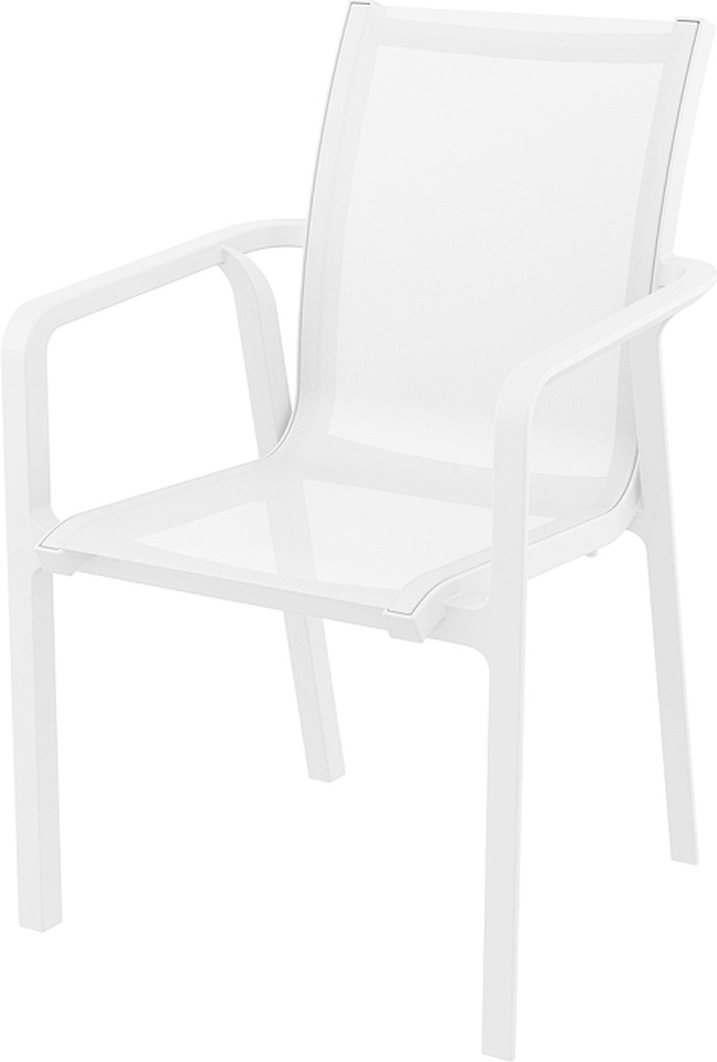 Siesta Pacific Gartensessel - Kunststoff mit Netzgewebe - mit Armlehne - stapelbar - white