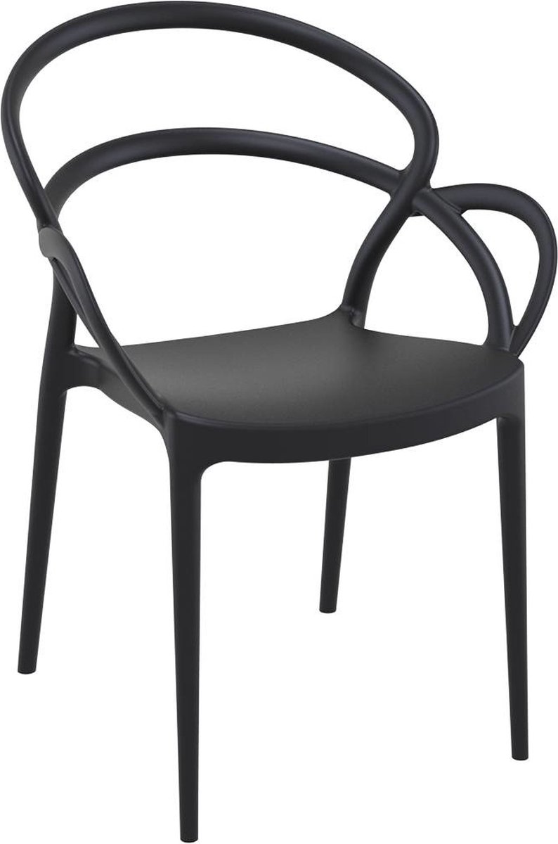 Siesta Mila Gartensessel - mit Armlehne - Kunststoff - schwarz