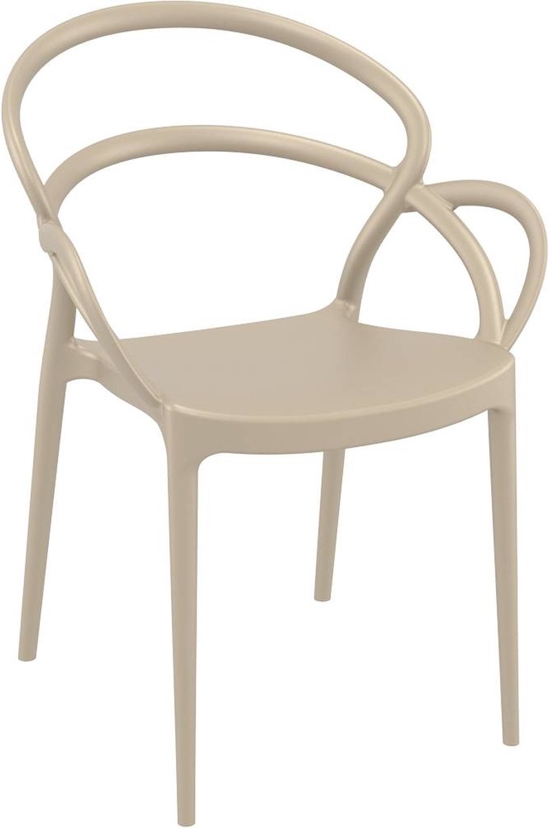 Siesta Mila Gartensessel - mit Armlehne - Kunststoff - taupe