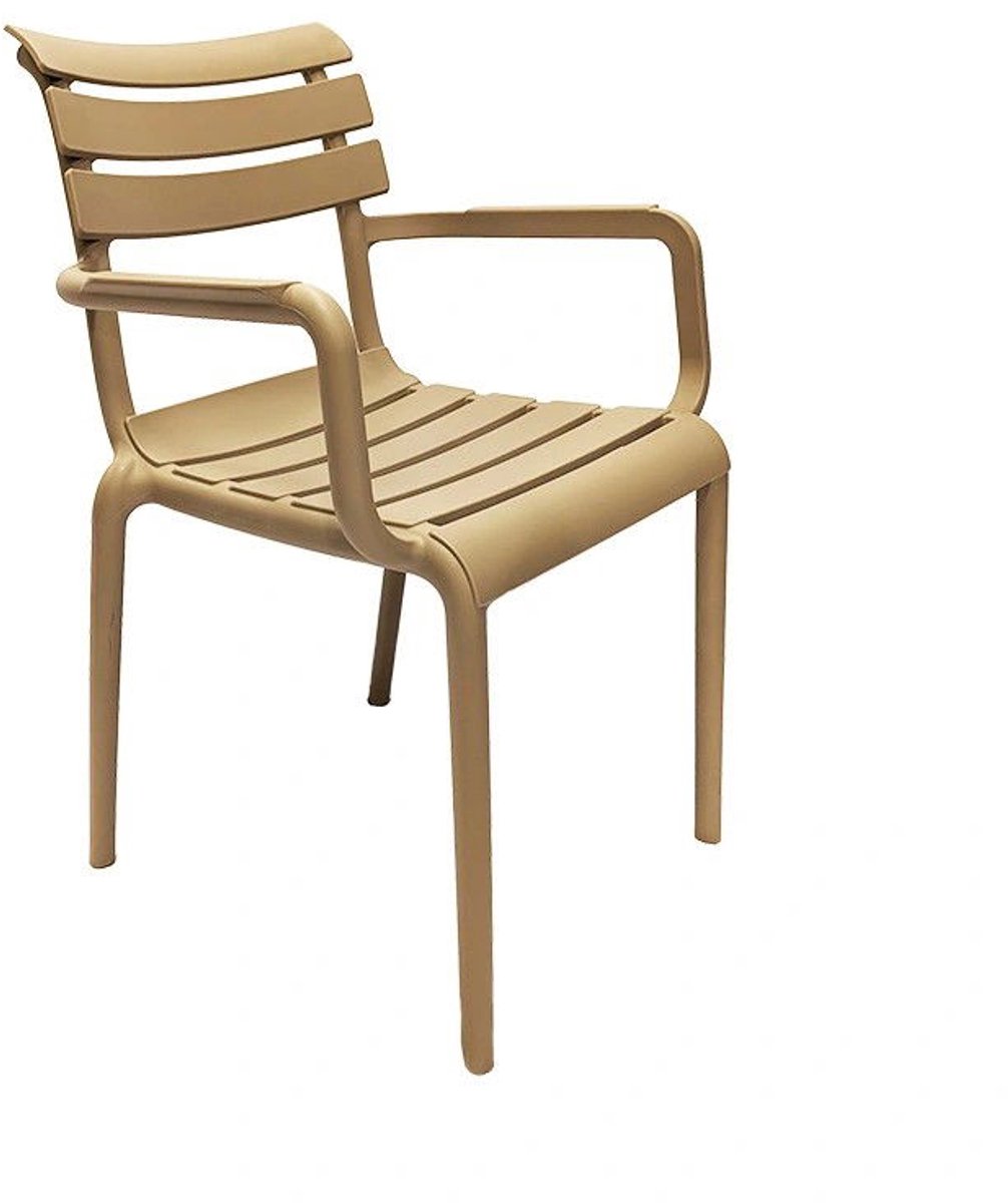 Siesta Paris Gartensessel - mit Armlehne - Kunststoff - stapelbar - taupe