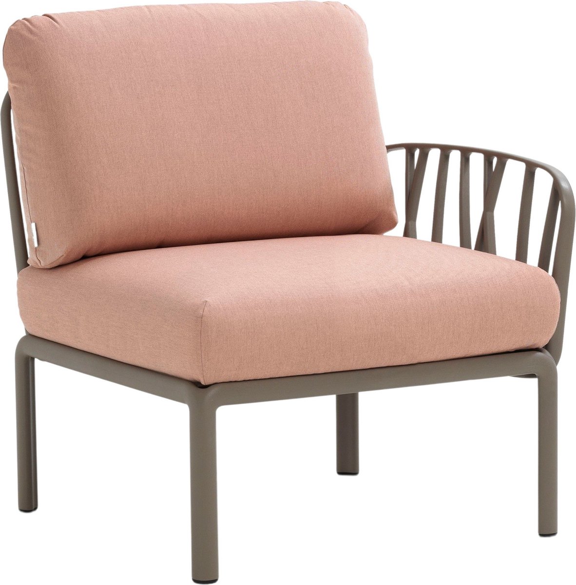 Nardi Komodo Elemento Terminal - Garten Loungesessel mit einer Armlehne - tortora/rosa quarzo