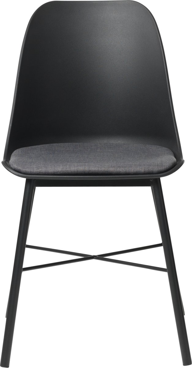 Kunststoffstuhl Gjeld  - Metallbeine - skandinavisches Design - gepolsterte Sitzfläche - schwarz