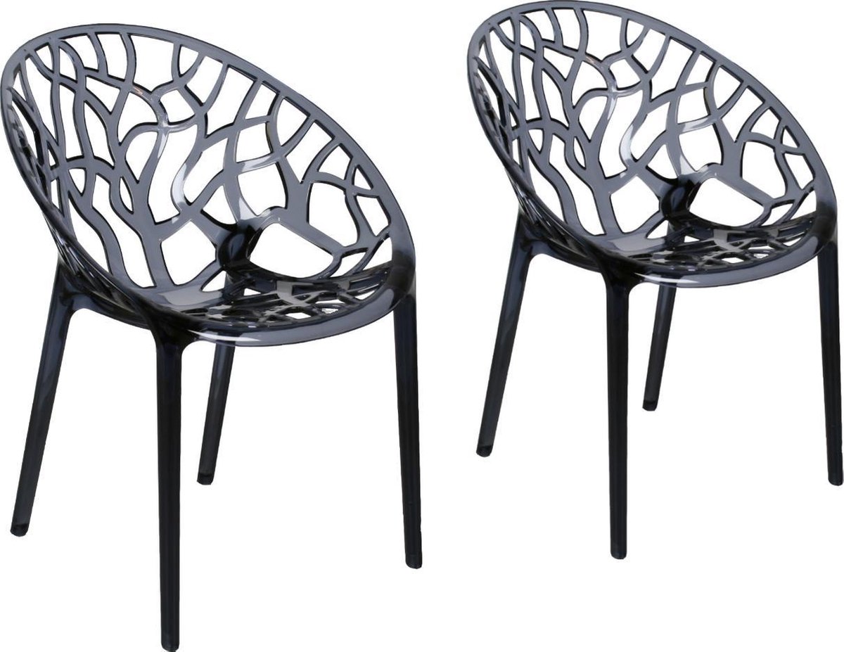 Siesta Crystal Gartensessel - Kunststoff - stapelbar - Smoke Grey transparent