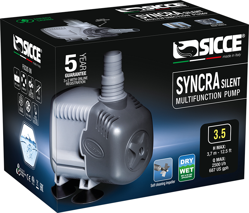 Sicce - SYNCRA 3.5 Wet & Dry Pump - 2500L/H